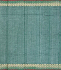 Sea Green Handloom Kanchi Cotton Saree With Mango Buttas-Sea Green