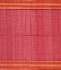 Red Handloom Kanchi Cotton Saree With Veldari Stripes-Red