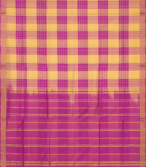 Pink Handloom Kadapa Cotton Saree With Checks-Pink