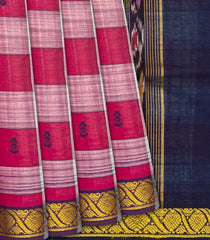 Pink Handloom Kadapa Cotton Saree With Checks & Buttas-Pink