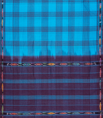 Light Blue Handloom Kadapa Cotton Saree With Checks-Light Blue