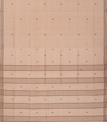 Taupe Handloom Kadapa Cotton Saree With Stripes-Taupe