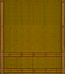 Olive Green Handloom Kadapa Cotton Saree With Butta-Olive Green