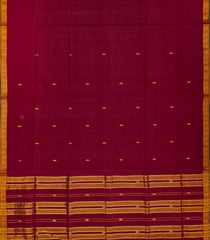 Crimson Handloom Kadapa Cotton Saree With Butta-Crimson