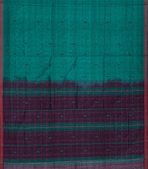 Green Handloom Kadapa Cotton Saree With Checks-Green