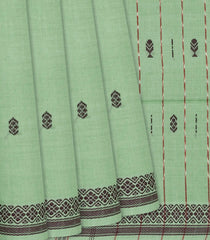 Green Handloom Kadapa Cotton Saree With Butta-Green