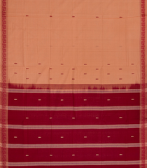 Light Peach Handloom Kadapa Cotton Saree With Butta-Light Peach