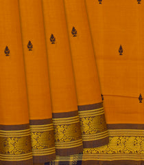 Yellow Handloom Kadapa Cotton Saree With Butta-Yellow