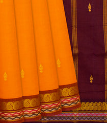 Yellow Handloom Kadapa Cotton Saree With Butta-Yellow