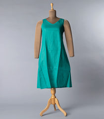 Teal Blue Chanderi Kurti-Teal