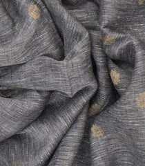 Grey Handwoven Cotton Linen Saree