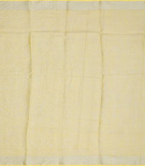 Yellow Woven Linen Saree With Embroidered Floral Motifs-Yellow