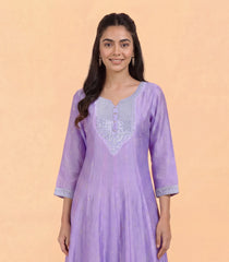 Lilac Embroidered Festive Anarkali Set-RC5690