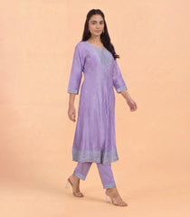 Lilac Embroidered Festive Anarkali Set-RC5690