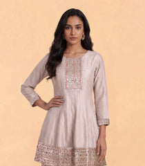 Light Beige & Pink Festive Sharara set-RC5707
