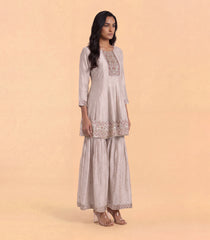 Light Beige & Pink Festive Sharara set-RC5707