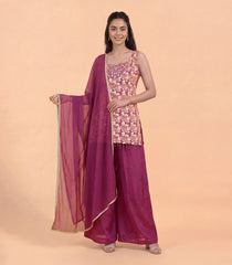 Mauve Pink Shimmer Festive Sharara Set-RC5689