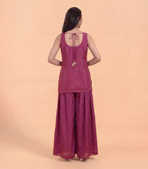 Mauve Pink Shimmer Festive Sharara Set-RC5689