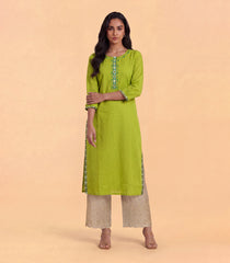 Lime green casual kurta-RC5729