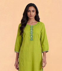 Lime green casual kurta-RC5729
