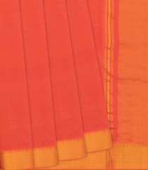 Chestnut Pink Handloom Mangalagiri Cotton Saree With Zari Border-Chestnut Pink