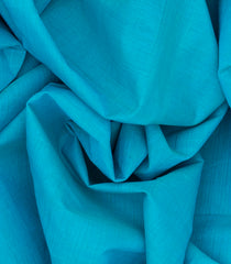 Cyan Handloom Mangalagiri Plain Cotton Saree-Cyan