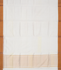 White Mangalagiri Cotton Saree With Checks-White