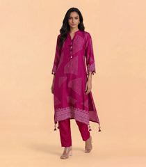 Magenta Pink Printed Dress-DR0116