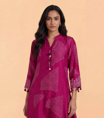 Magenta Pink Printed Dress-DR0116