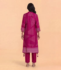Magenta Pink Printed Dress-DR0116