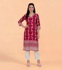 Maroon printed kurta-RC5731