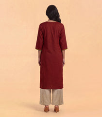 Maroon and mustard casual kurta-RC5730