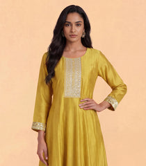 Mustard Embroidered Festive Anarkali Set-RC5705