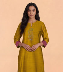 Mustard Embroidered Kurta-RC5703