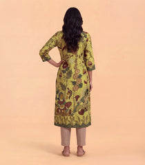 Mustard Kalamkari Printed Kurta-KR0880