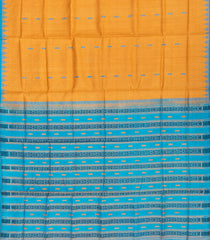 Mango Yellow Handloom Orissa Silk Saree With Butta & Turquoise Pallu-Mango Yellow