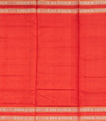 Cream Handloom Orissa Silk Saree With Checks & Contrast Red Border-Cream