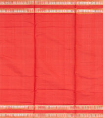 Black Handloom Orissa Silk Saree With Checks & Contrast Red Border-Black