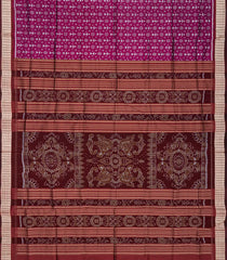 Purple Handloom Orissa Ikat Silk Saree With Tribal Motifs-Purple