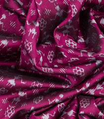 Purple Handloom Orissa Ikat Silk Saree With Tribal Motifs-Purple