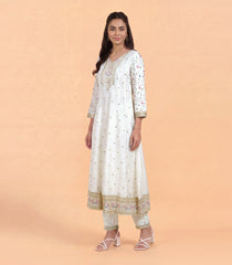 Off White Embroidery Festive Kurta-RC5706
