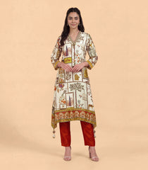 Off-White multicolor printed co-ord set-CO5022