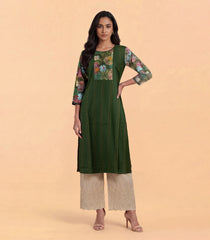 Olive Green Printed Kurta-RC5700