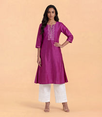 Onion Pink Embroidered Kurta-RC5712