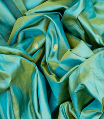 Aquamarine Handloom Paithani Silk Saree With Mango Buttas-Aquamarine