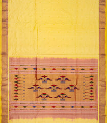 Sandal Handloom Paithani Silk Saree With Mango Buttas-Sandal