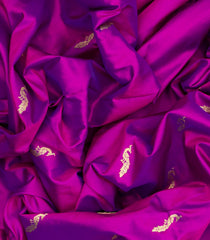 Purple Handloom Paithani Silk Saree With Peacock Buttas-Purple