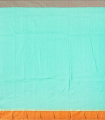 Turquoise Handloom Paithani Silk Saree With Coin Buttas & Temple Border-Turquoise