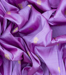 Lavender Handloom Paithani Silk Saree With Annam Buttas & Temple Border-Lavander