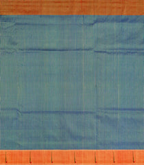 Blue Handloom Paithani Silk Saree With Stripes-Blue